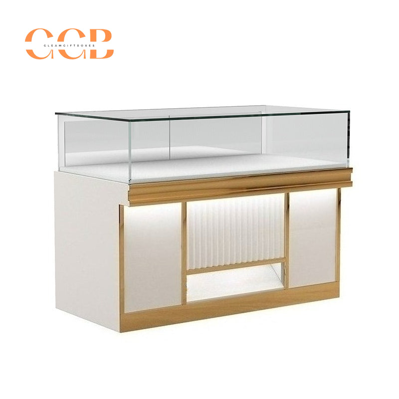 Luxury Glass Jewelry Display Cabinet, Floor Standing Storage with Drawers, Showcase for Jewelry Stores