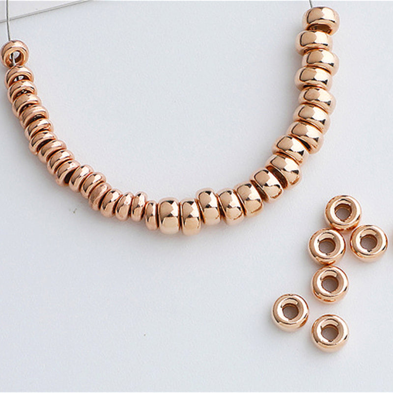 10pcs 3-8mm S925 Gold-Plated Bubble Spacer Beads for DIY Jewelry Making