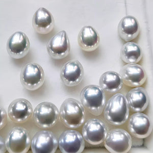 5A 8-13mm Australian White South Sea Pearl, Drop Shape High Luster Silky Surface Single Pearl for Earrings or Pendants, Pearl Wholesale