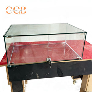 Lockable Glass Jewelry Display Case with Sliding Doors | Countertop Display Cabinet for Pearl, Necklace & Gemstone Display