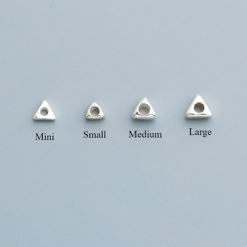 10pcs S925 Silver Triangle Spacer Beads
