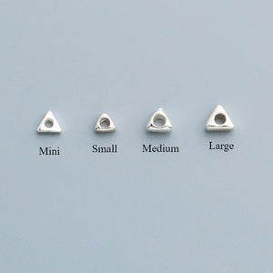 10pcs S925 Silver Triangle Spacer Beads