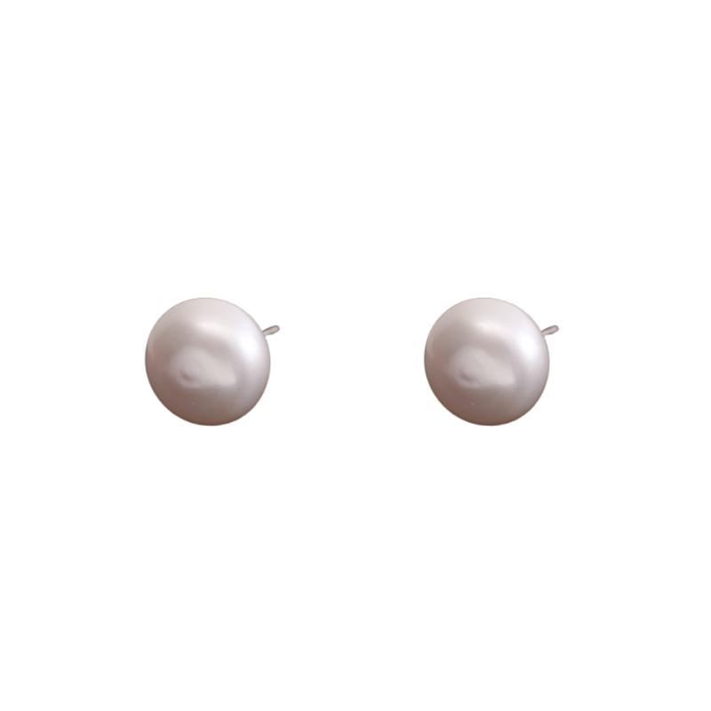 4A Round White Freshwater Pearls 5–10mm 925 Sterling Silver Earring Studs, High Luster 4A Quality Natural Pearl Stud Earrings, Jewelry