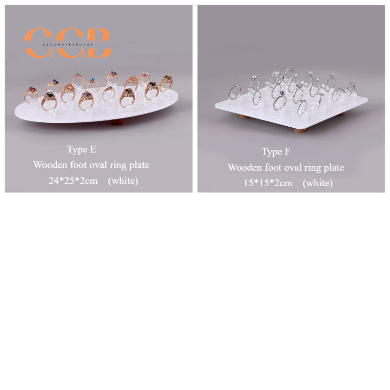 White Acrylic Ring Display Stand, Minimalist Jewelry Holder