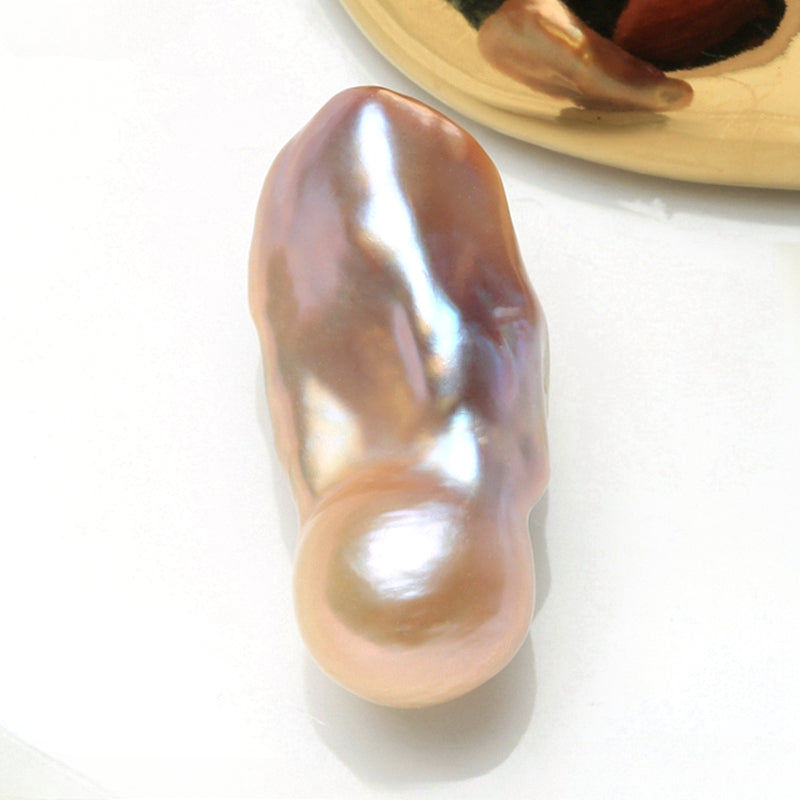 4A 11–12mm Avocado Baroque Freshwater Pearl, Iridescent Loose Bead