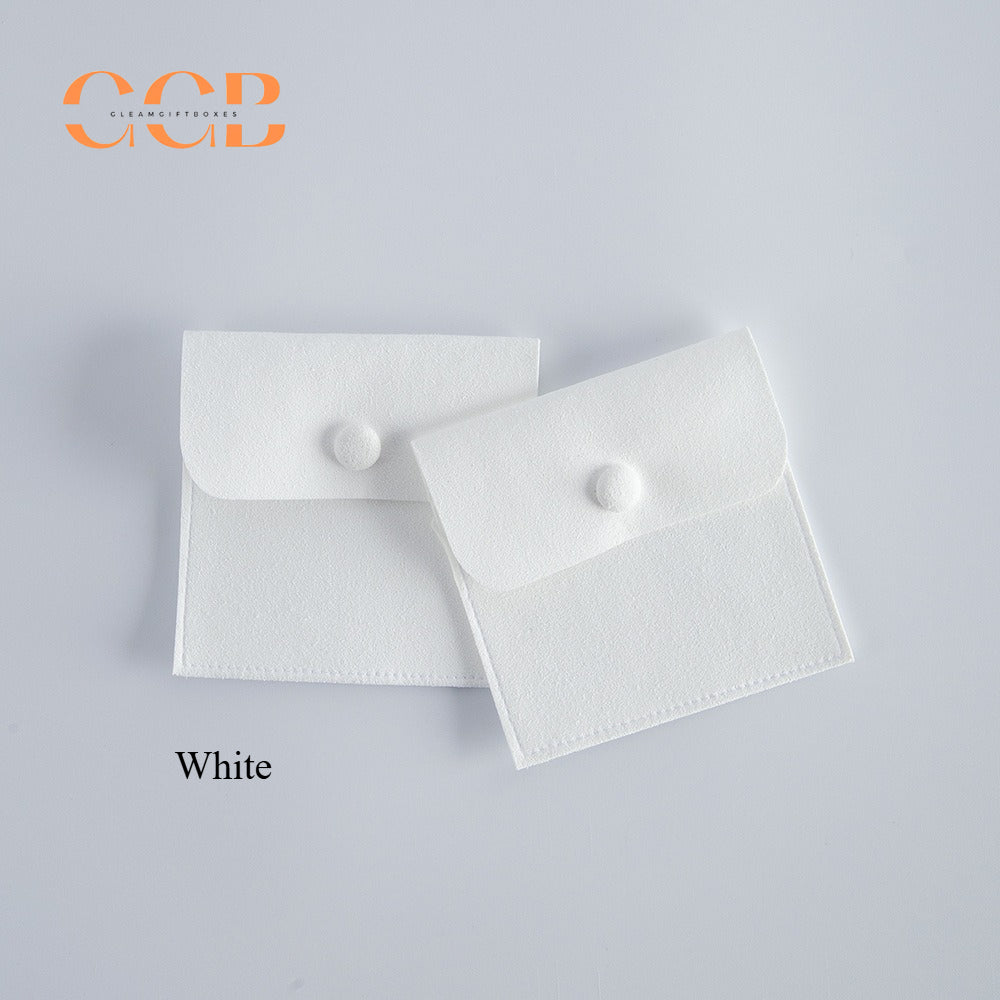 20pcs snap button jewelry pouch set, 8x8cm multi color suede pouches for rings earrings necklaces, jewelry packaging bags