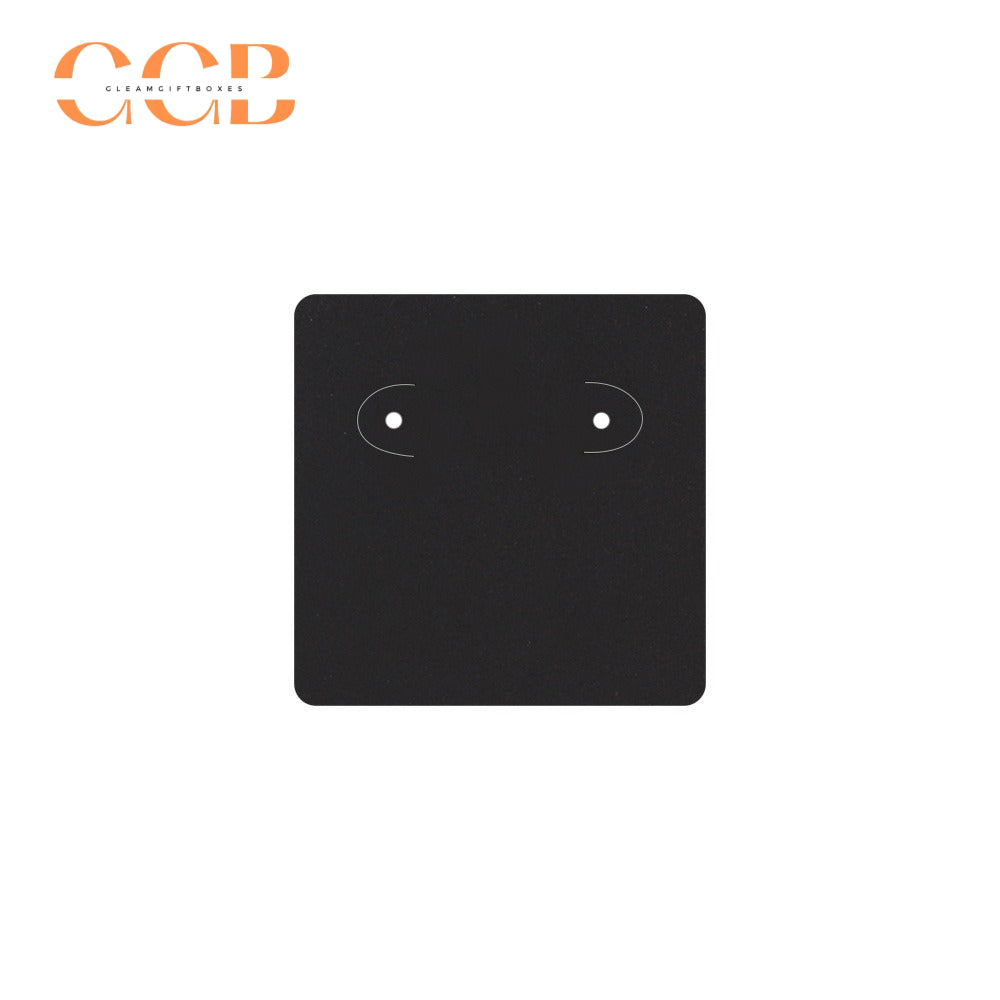 100pcs wholesale 5x5cm earring display cards with two holes for stud hoop jewelry black white paper cards small jewelry packaging