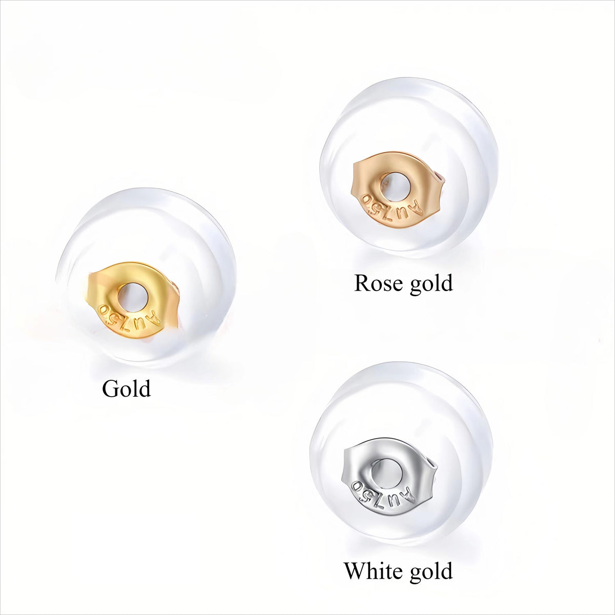 18K Gold Earring Posts with Backs for 2–14mm Pearls, DIY Stud Parts