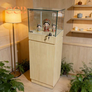 Glass Display Cabinet with LED Light, Collectibles Display Case, Curio Display Cabinet, Lockable Showcase, Retail Display