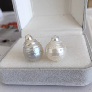 3A 9-14mm White South Sea Baroque Pearl, Droplet Loose Pearl with Good Luster, Undrilled Half Drilled 1mm or Fully Drilled 0.7mm