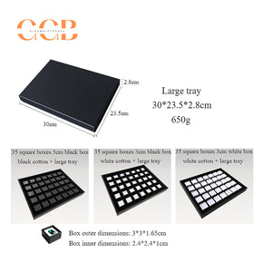 Acrylic square loose stone box with PU leather display tray