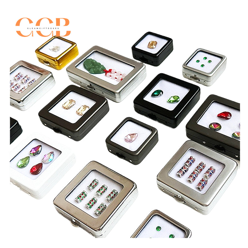 5pcs Loose Stone Display Box Glass Top