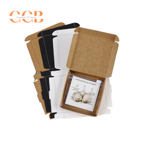 50pcs kraft paper black shipping style jewelry packaging box white necklace earring paper box bulk wholesale gift display storage