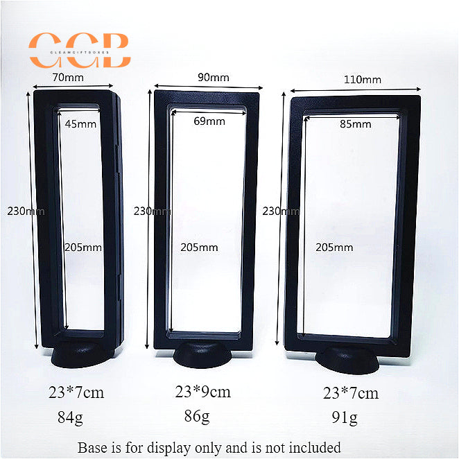 10pcs long clear PE film floating display box transparent plastic packaging case for watch bracelet pen jewelry retail showcase storage