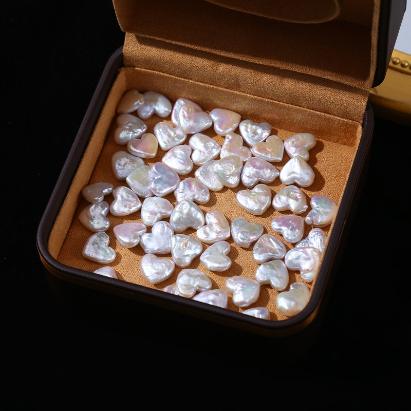 4A 1Pc Undrilled 12mm Heart Shaped Freshwater Baroque Pearl Bead, Natural Iridescent White Pearl, DIY Jewelry Making Supplies, Pearl Wholesale