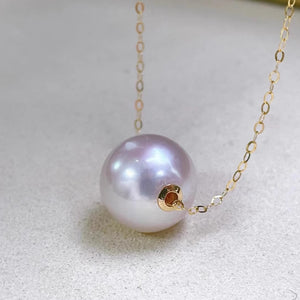 5A 12-13mm Round Pink Luster Pearl Bead, Strong Mirror Surface South Sea Pearl with 1.8mm Hole, 18K Gold Large Hole Pearl Wholesale