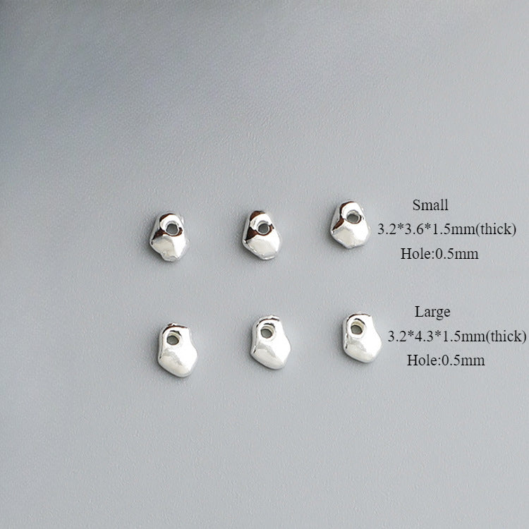 3,4mm 10pcs S925 Sterling Silver Irregular Spacer Beads