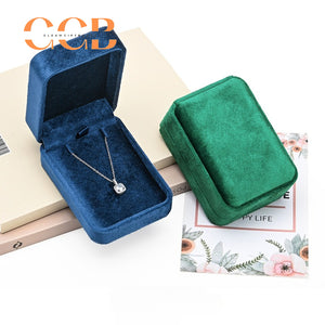 Vintage Velvet Necklace Box Luxury Jewelry Gift Box Retro Rounded Square Jewelry Storage Box Elegant Necklace Packaging