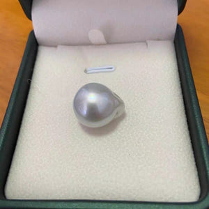 4A 9-15mm Australian White South Sea Baroque Pearl, Near Round Loose Pearl with Strong Luster, Undrilled Half Drilled 1mm or Fully Drilled 0.7mm