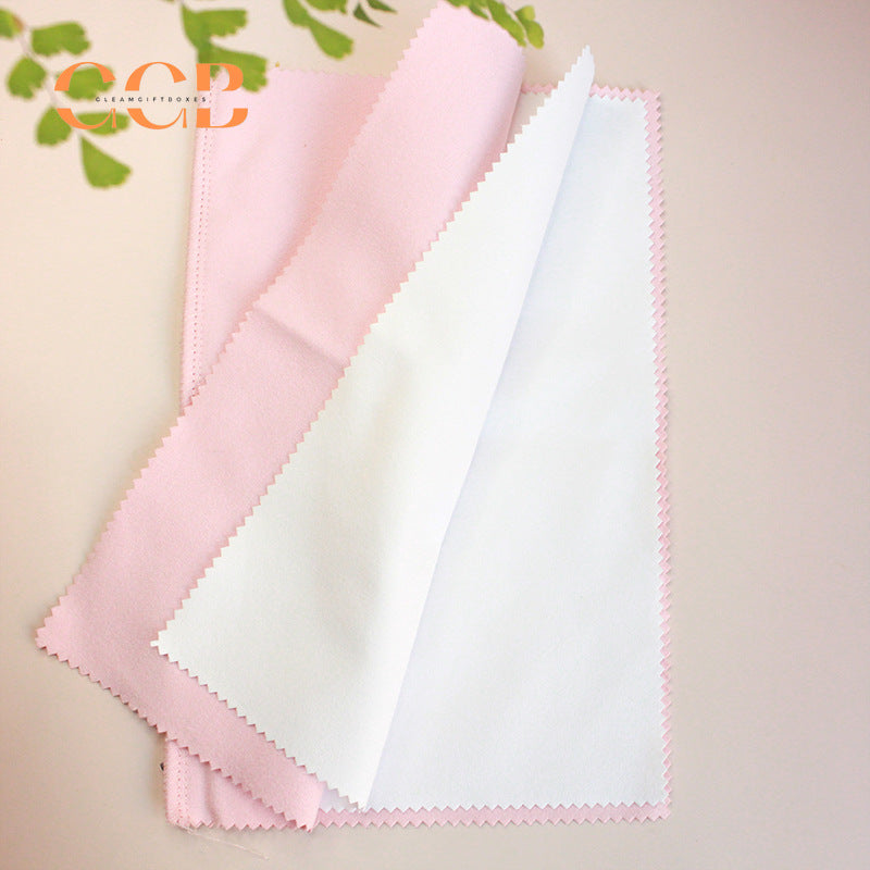 25x15cm large silver polishing cloth multi layer suede jewelry cleaning cloth with stitched edges, custom logo silver cloth for gold silver care