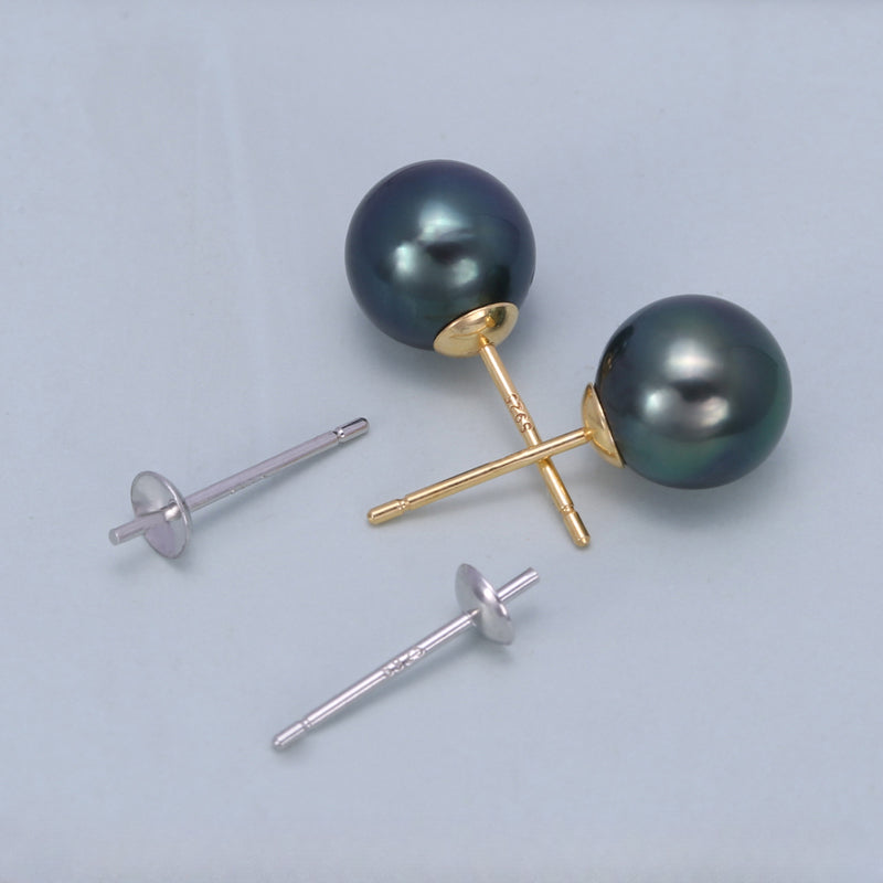 s925 sterling silver simple earring studs setting -1 pair
