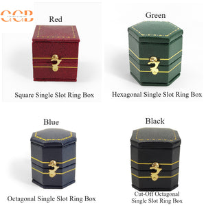 Octagon Vintage Velvet PU Leather Ring Box for Proposal or Wedding