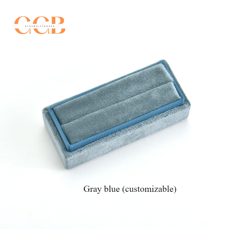 Mini rectangular velvet jewelry ring box