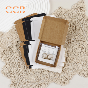 50pcs kraft paper black shipping style jewelry packaging box white necklace earring paper box bulk wholesale gift display storage