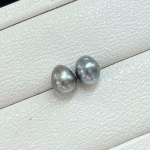 3A 2-12mm Platinum Grey Tahitian Keshi Pearl, Natural Loose Saltwater Pearl with Good Luster, Undrilled Half Drilled 1mm or Fully Drilled 0.7mm