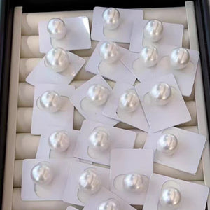 4A 9-15mm Australian White South Sea Baroque Pearl, Near Round Loose Pearl with Strong Luster, Undrilled Half Drilled 1mm or Fully Drilled 0.7mm