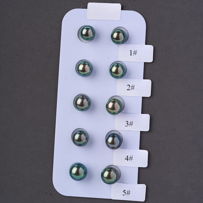 5A Tahitian Black Pearl Earrings 8–14mm in 18K Solid Gold