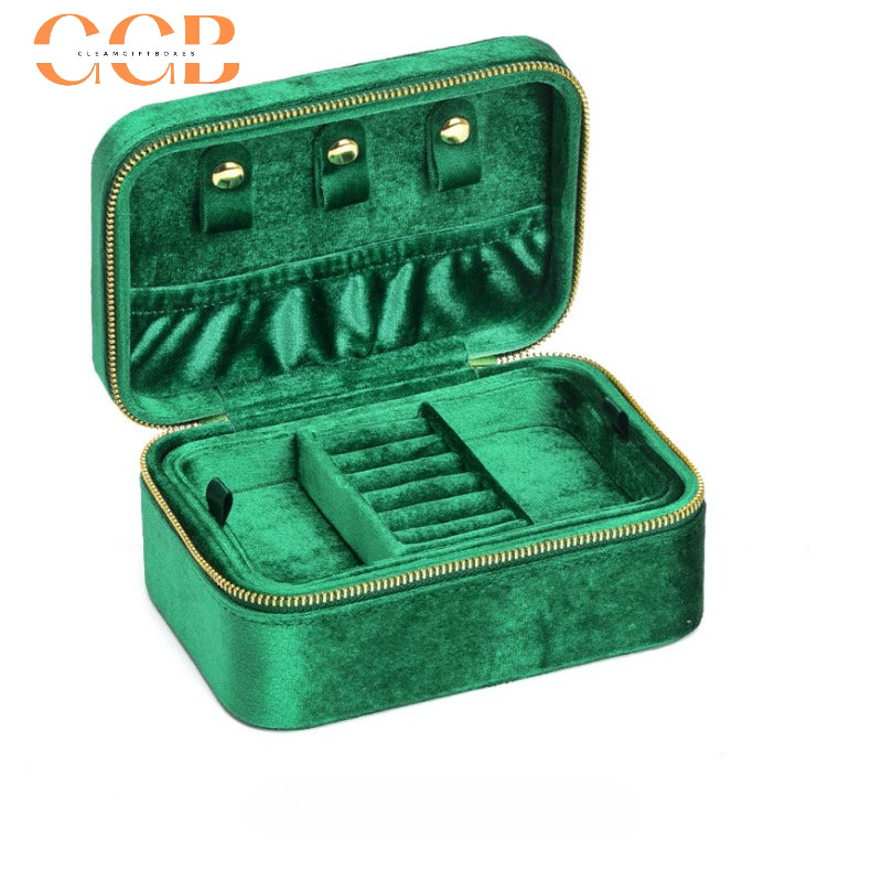 Velvet Travel Jewelry Case, Portable Zipper Organizer for Rings, Earrings & Necklaces, Bridesmaid Gift, Travel Accessory