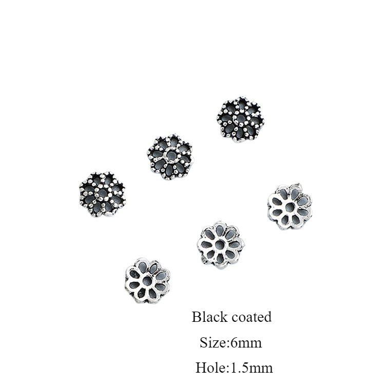 10pcs S925 Silver Gold Plated Flower Bead Cap for DIY Jewelry Making