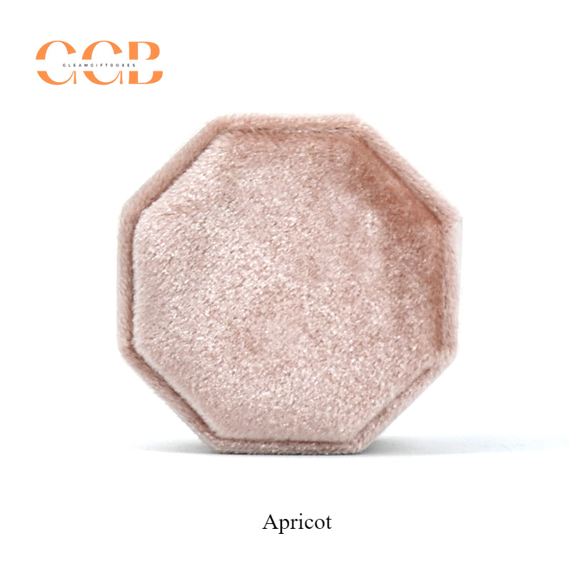 Velvet octagonal three ring box for wedding
