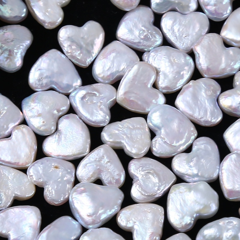 4A 1Pc Undrilled 12mm Heart Shaped Freshwater Baroque Pearl Bead, Natural Iridescent White Pearl, DIY Jewelry Making Supplies, Pearl Wholesale