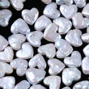 4A 1Pc Undrilled 12mm Heart Shaped Freshwater Baroque Pearl Bead, Natural Iridescent White Pearl, DIY Jewelry Making Supplies, Pearl Wholesale