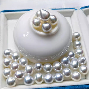 5A 8-13mm Australian White South Sea Pearl, Drop Shape High Luster Silky Surface Single Pearl for Earrings or Pendants, Pearl Wholesale