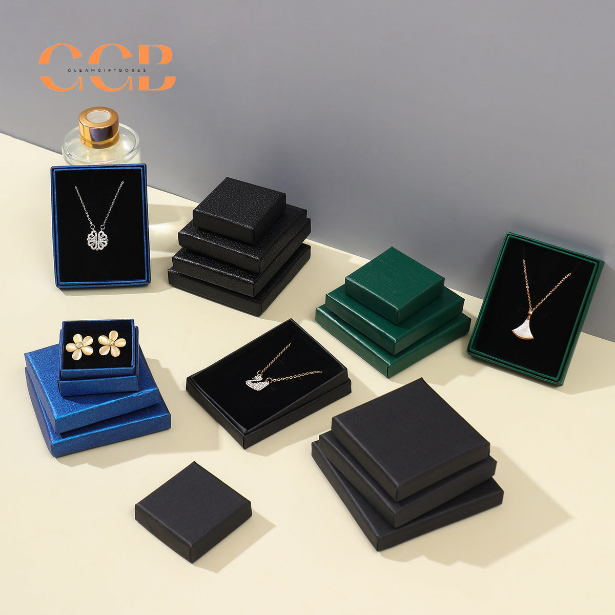 10pcs Blue Ultra-Thin Wholesale Jewelry Gift Boxes, Multi-Color Packaging for Necklace, Earrings, Ring and Bracelet