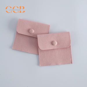 20pcs snap button jewelry pouch set, 8x8cm multi color suede pouches for rings earrings necklaces, jewelry packaging bags