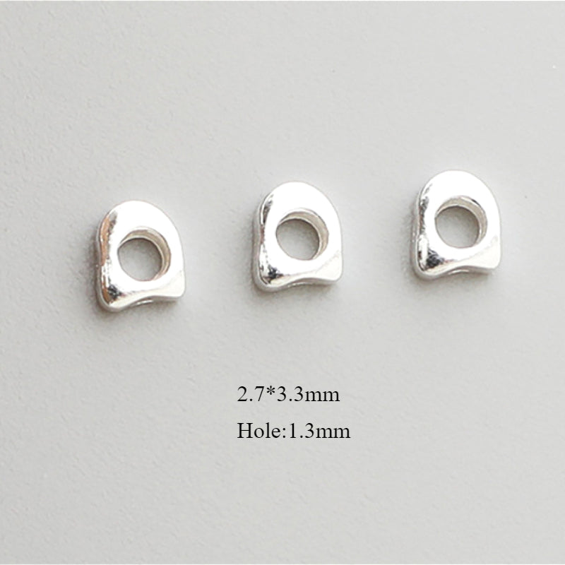 10pcs S925 Sterling Silver Irregular Spacer Beads for DIY Jewelry Making