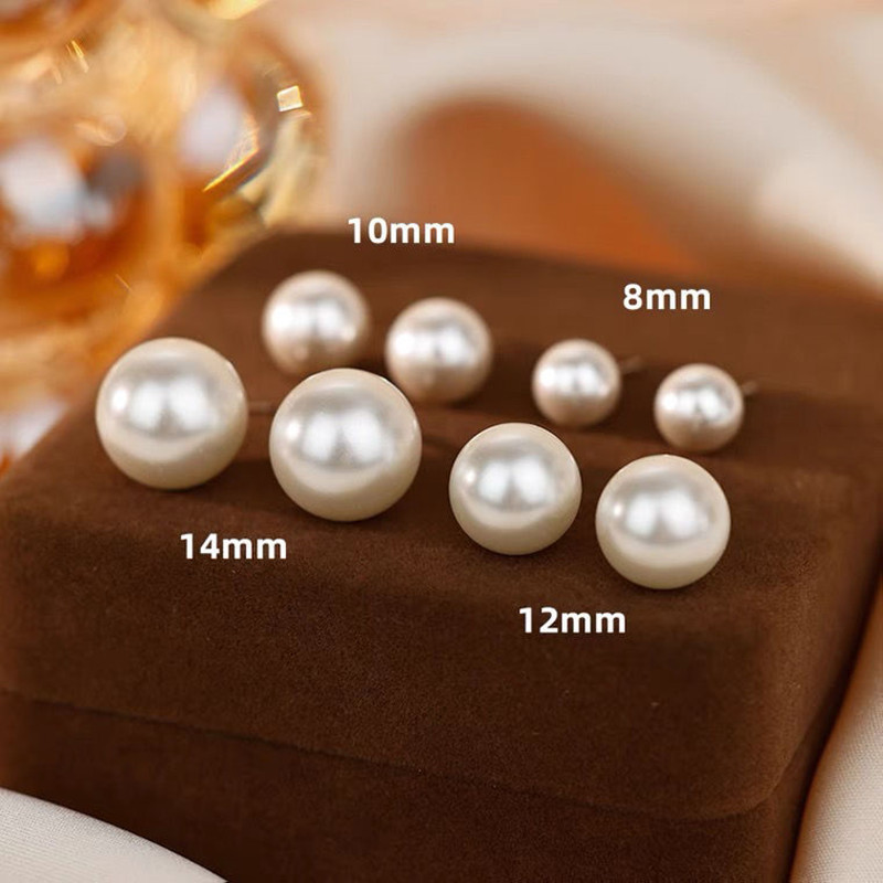 4A Round White Freshwater Pearls 5–10mm 925 Sterling Silver Earring Studs, High Luster 4A Quality Natural Pearl Stud Earrings, Jewelry