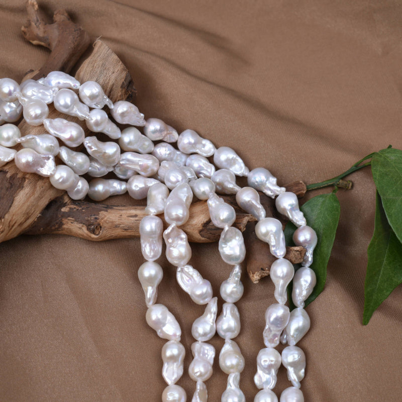 4A 11–18mm Baroque Flameball Pearl Strand, Irregular DIY Pearls Bulk