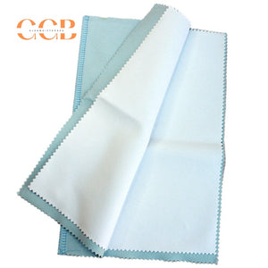 25x15cm large silver polishing cloth multi layer suede jewelry cleaning cloth with stitched edges, custom logo silver cloth for gold silver care