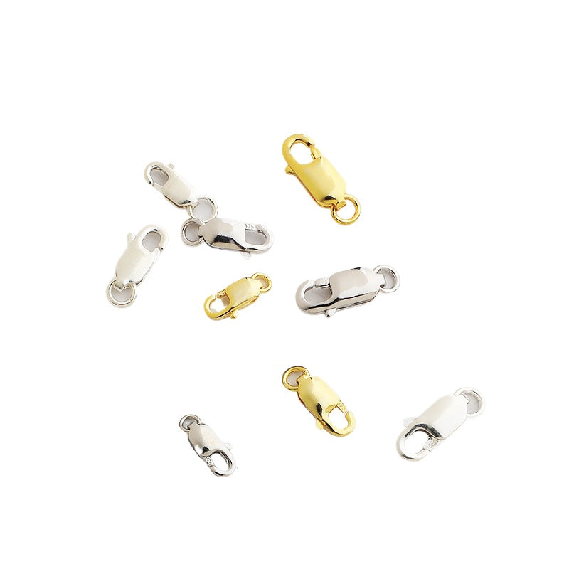 10pcs 8,10,12mm S925 Sterling Silver Square Lobster Clasps for DIY Jewelry