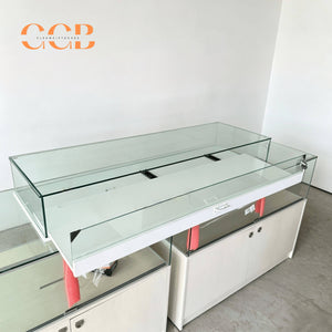Glass Jewellery Display Cabinet with LED Light Option, Collectibles Display Case, Curio Display Cabinet, Lockable Showcase, Retail Display