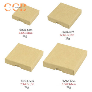 10pcs 1.6cm thin jewelry box set, kraft brown white marble black, luxury packaging for rings earrings bracelets, flat gift boxes