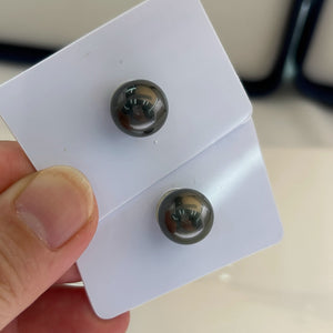 5A 11-14mm Black Tahitian Pearl, Natural Saltwater Loose Pearl with Strong Luster and Minimal Blemish, Round Bead for Fine Jewelry