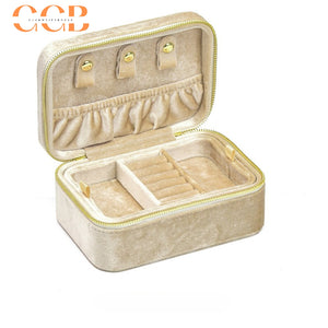 Velvet Travel Jewelry Case, Portable Zipper Organizer for Rings, Earrings & Necklaces, Bridesmaid Gift, Travel Accessory