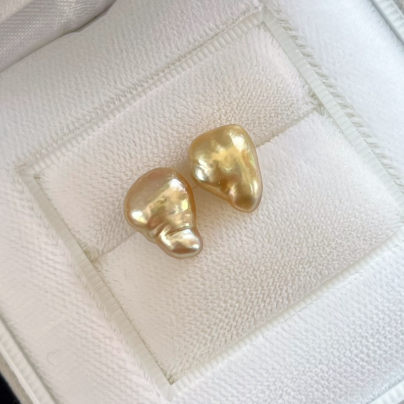 4A 4-12mm Golden South Sea Keshi Pearl, Natural Saltwater Loose Pearl with Strong Luster, Undrilled Half Drilled 1mm or Fully Drilled 0.7mm