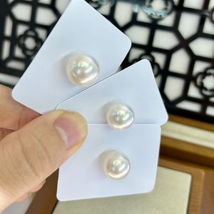 4A 8-14mm Australian South Sea White Pearl, Natural Round Undrilled Loose Pearl for Custom Jewelry, Strong Cool White Luster Near Flawless